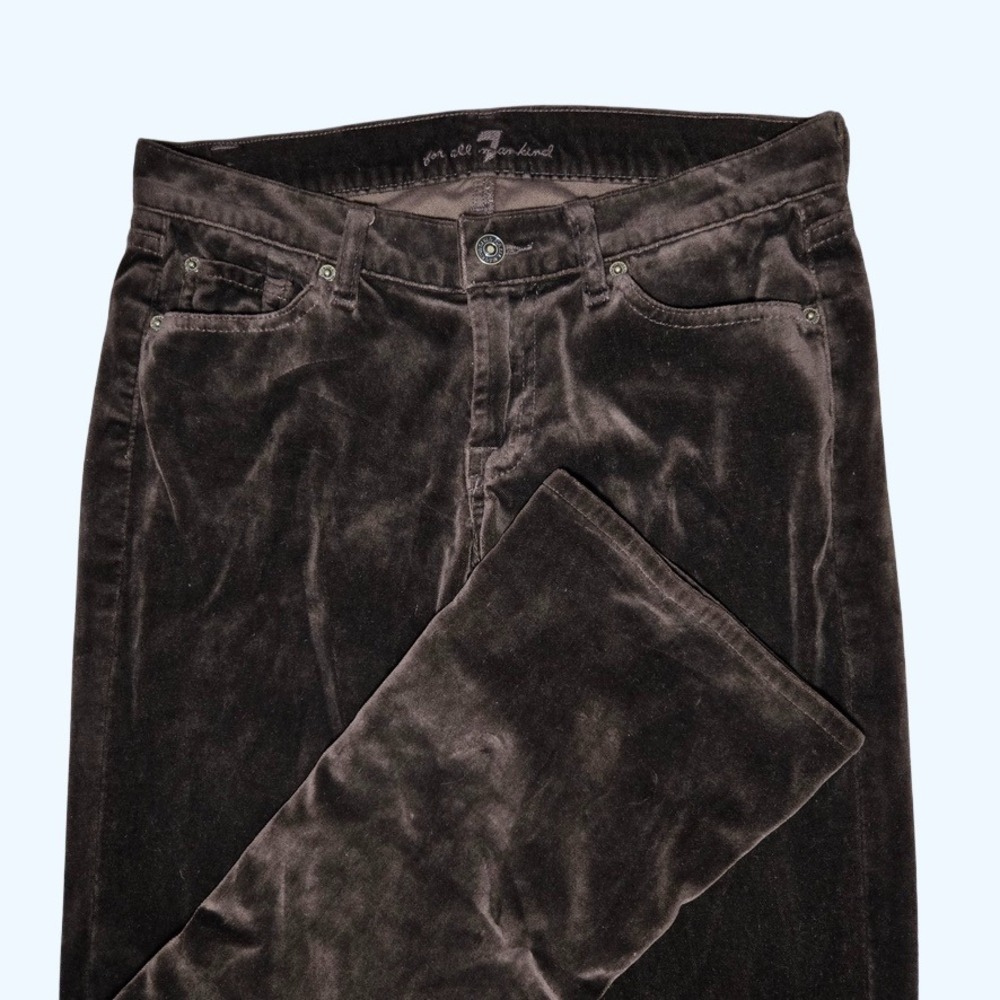 7 For All Mankind Brown Velvet Bootcut Flare Pants Size 28 Made in USA